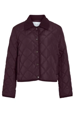 Abrigo acolchado guateado con cuello de pana