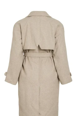 Abrigo de pa&ntilde;o largo anudado