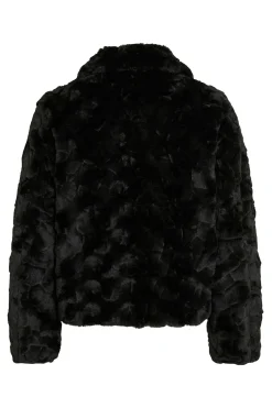 Abrigo efecto pelo con cremallera