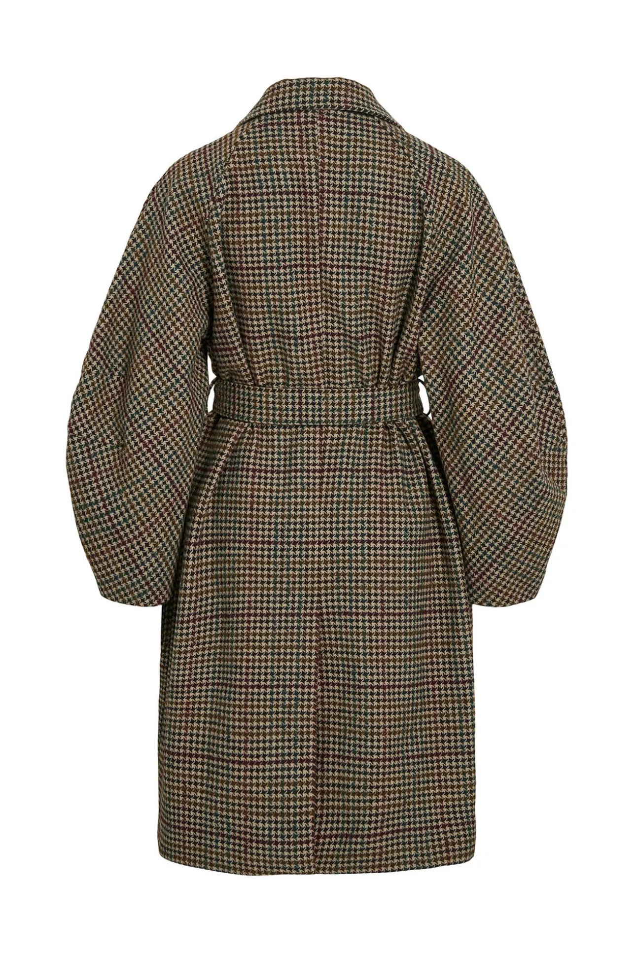 Abrigo largo de lana con cuadros