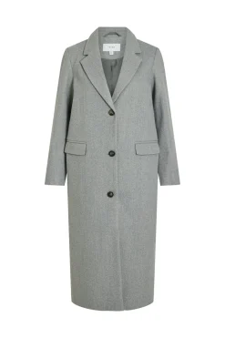 Abrigo largo de paño con solapas