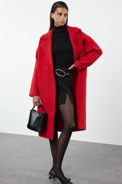 Abrigo largo oversize de lana