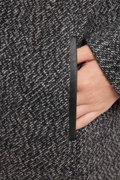 Abrigo Textura Con Cremallera