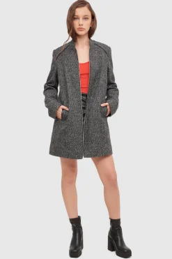 Abrigo Textura Con Cremallera