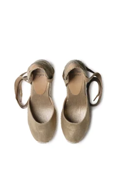 Alpargata con cu&ntilde;a y cintas