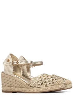 Alpargata Cu&ntilde;a Trenzado Metalizado