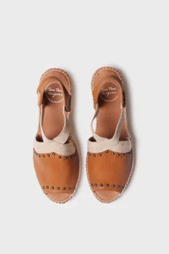 Alpargata de cu&ntilde;a media de piel