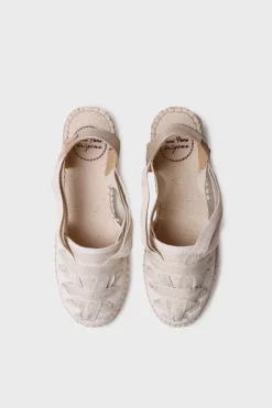 Alpargata de cu&ntilde;a media con cintas