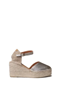 Alpargata en piel con cuña