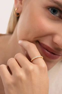 Anillo Shine Plata Baño Oro 18kt