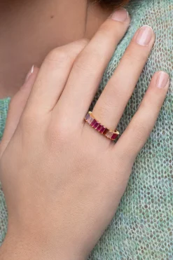 Anillo Sia Berries Plata Baño Oro