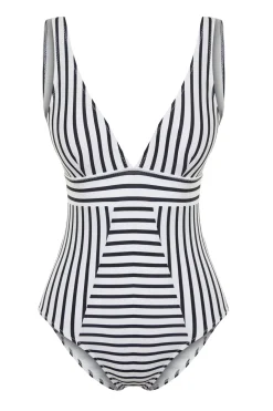 Ba&ntilde;ador de rayas escote en V