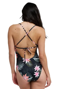 Ba&ntilde;ador estampado flores tropical