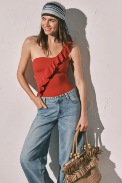 Ba&ntilde;ador moldeador volante asim&eacute;trico naranja