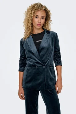 Blazer cruzada de terciopelo