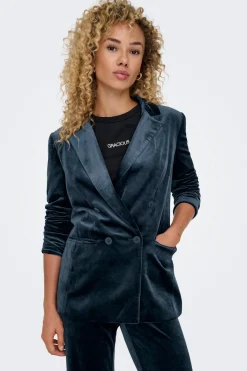 Blazer cruzada de terciopelo