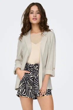 Blazer de manga 3/4 remangada