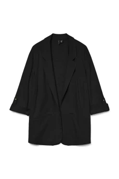 Blazer de mujer abierta con solapa talla grande