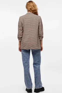 Blazer estampada floral con manga tres cuartos