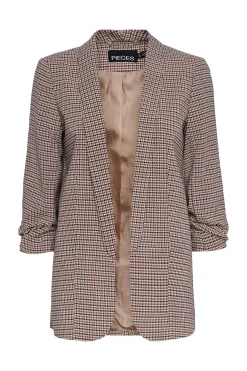 Blazer estampada floral con manga tres cuartos