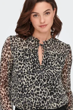 Blusa de gasa estampada