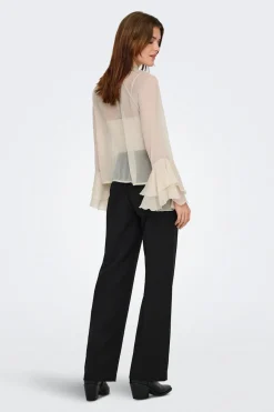 Blusa de gasa manga volantes