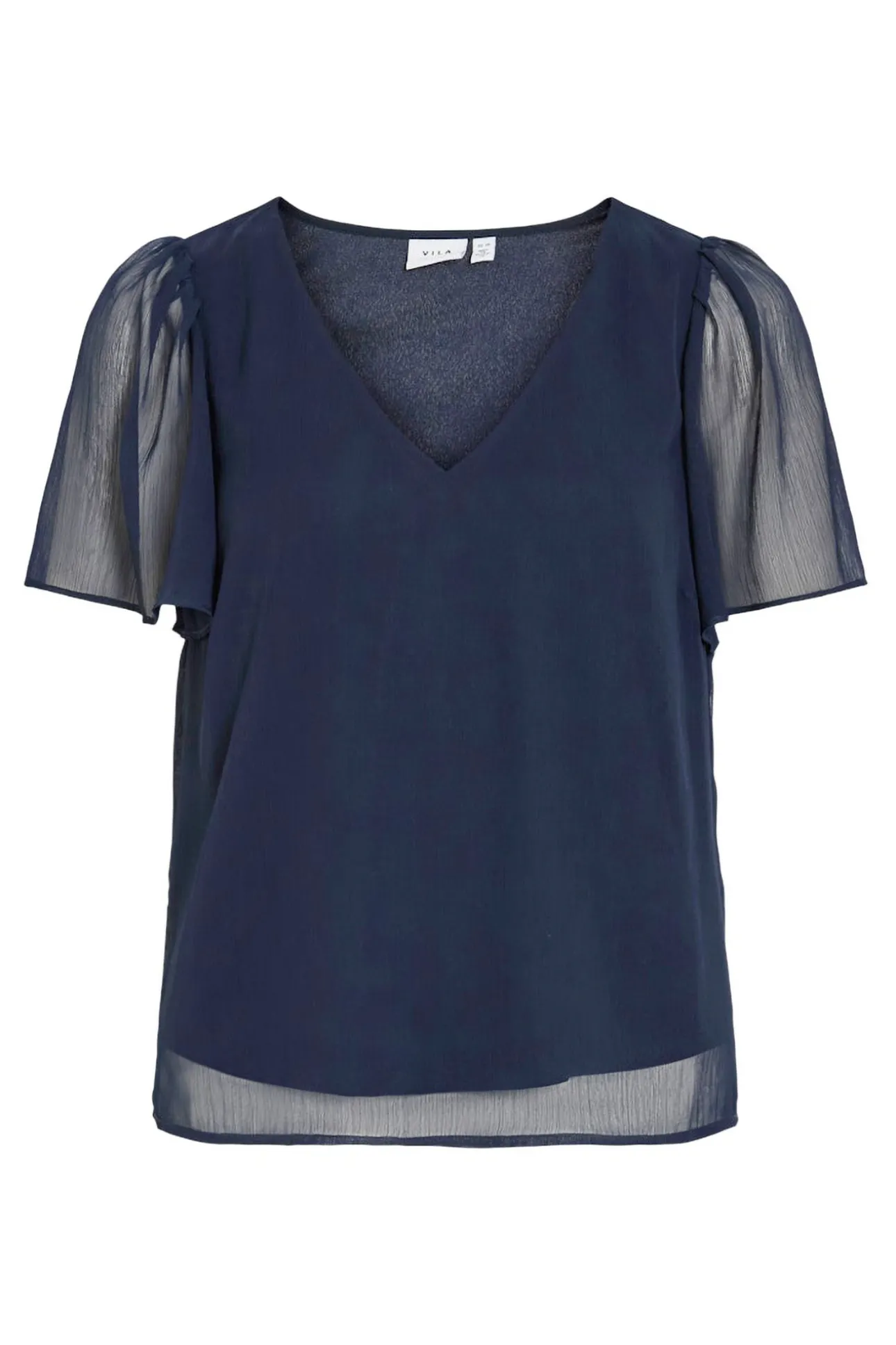 Blusa de manga corta de gasa