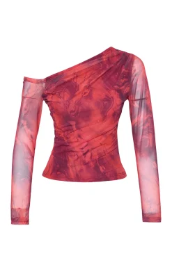 Blusa escote asim&eacute;trico entallada