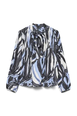 Blusa estampada con lazada