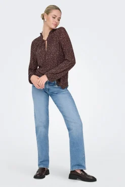 Blusa estampada manga larga