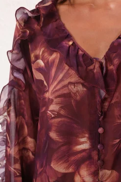 Blusa flu&iacute;da volantes