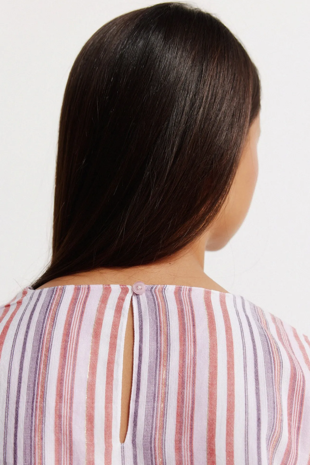 Blusa manga corta rayas lurex ni&ntilde;a