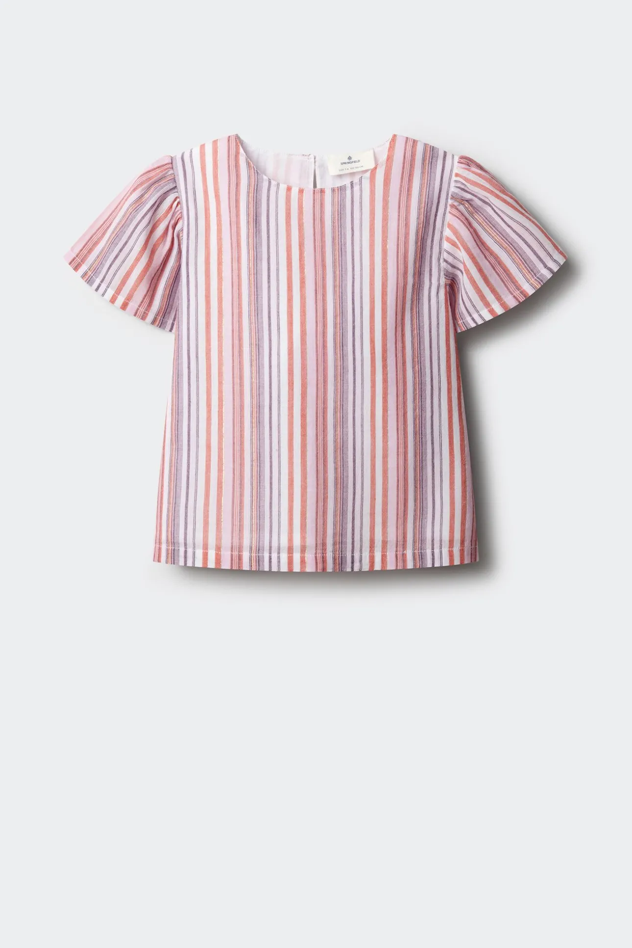 Blusa manga corta rayas lurex ni&ntilde;a