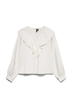 Blusa manga larga de mujer con volantes