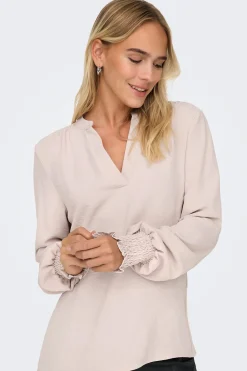 Blusa manga larga frunces