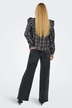 Blusa manga larga volantes