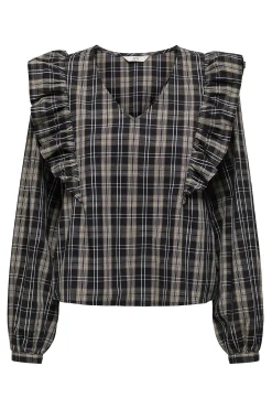 Blusa manga larga volantes