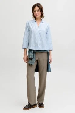 Blusa popelín manga larga