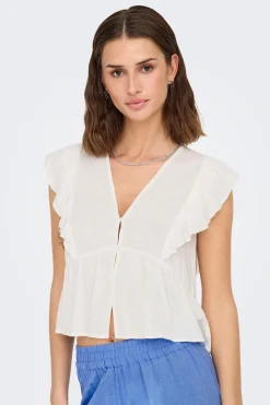 Blusa regular fit de lino