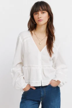 Blusa rom&aacute;ntica blanca