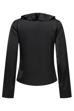 Blusa satinada con volante