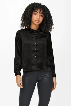 Blusa satinada manga larga