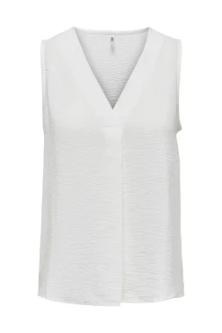 Blusa sin mangas pliegue frontal