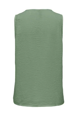 Blusa sin mangas pliegue frontal