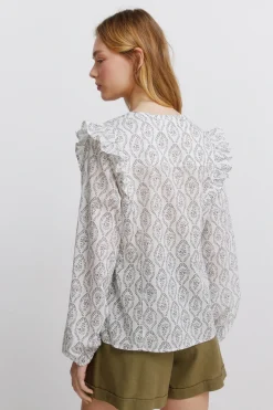 Blusa volumen y volantes