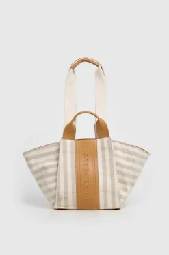 Bolso de mano lona rayas