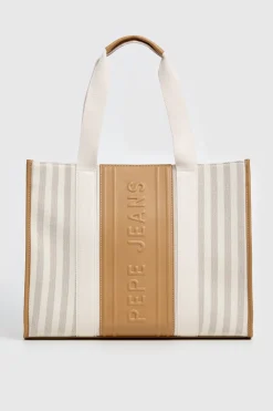 Bolso shopper lona rayas