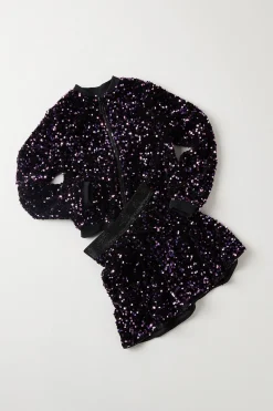 Bomber de lentejuelas y terciopelo de ni&ntilde;a