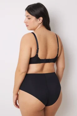 Braga alta microfibra y encaje negro