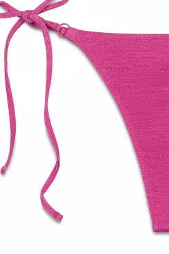 Braga bikini tanga tira rosa brillo
